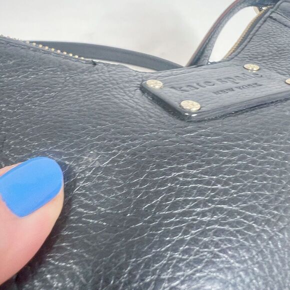 Kate Spade New York Black Pebbled Leather Crossbody Bag Tassel Purse - Picture 9 of 12